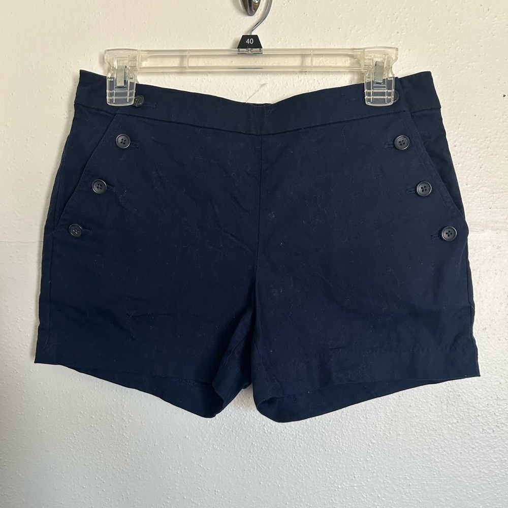 Banana Republic Shorts Womens 4 Navy Button Flap Preppy Casual Summer Light